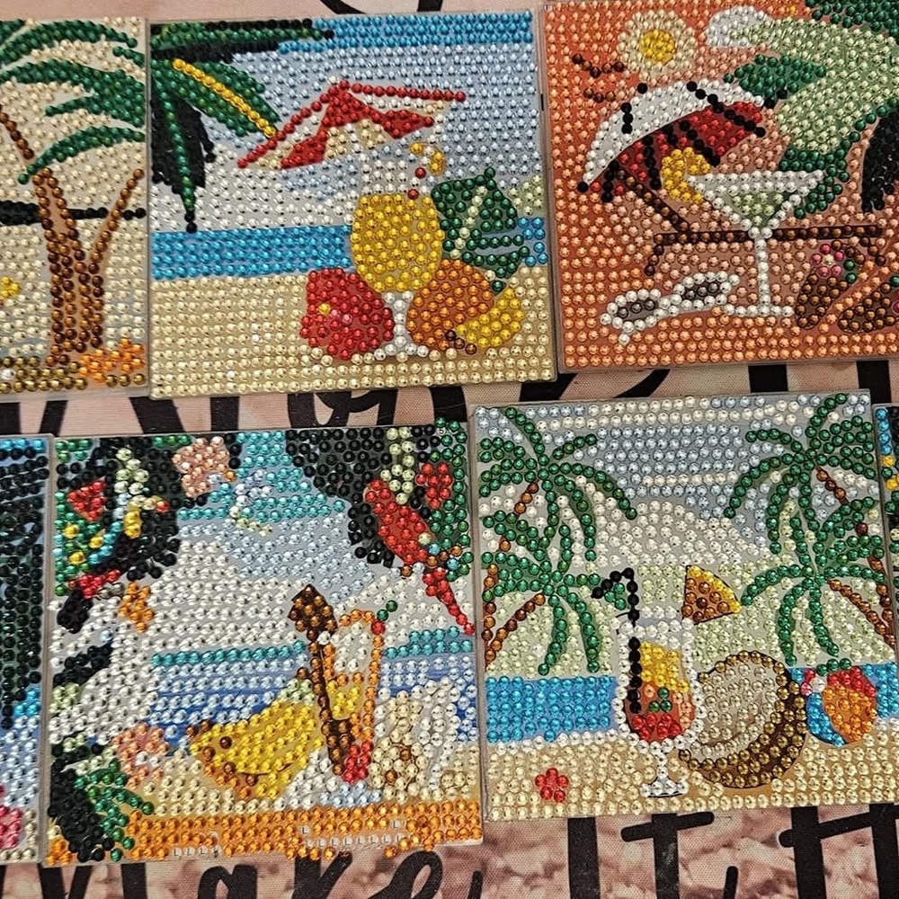 Colorful Beaded Coasters Set